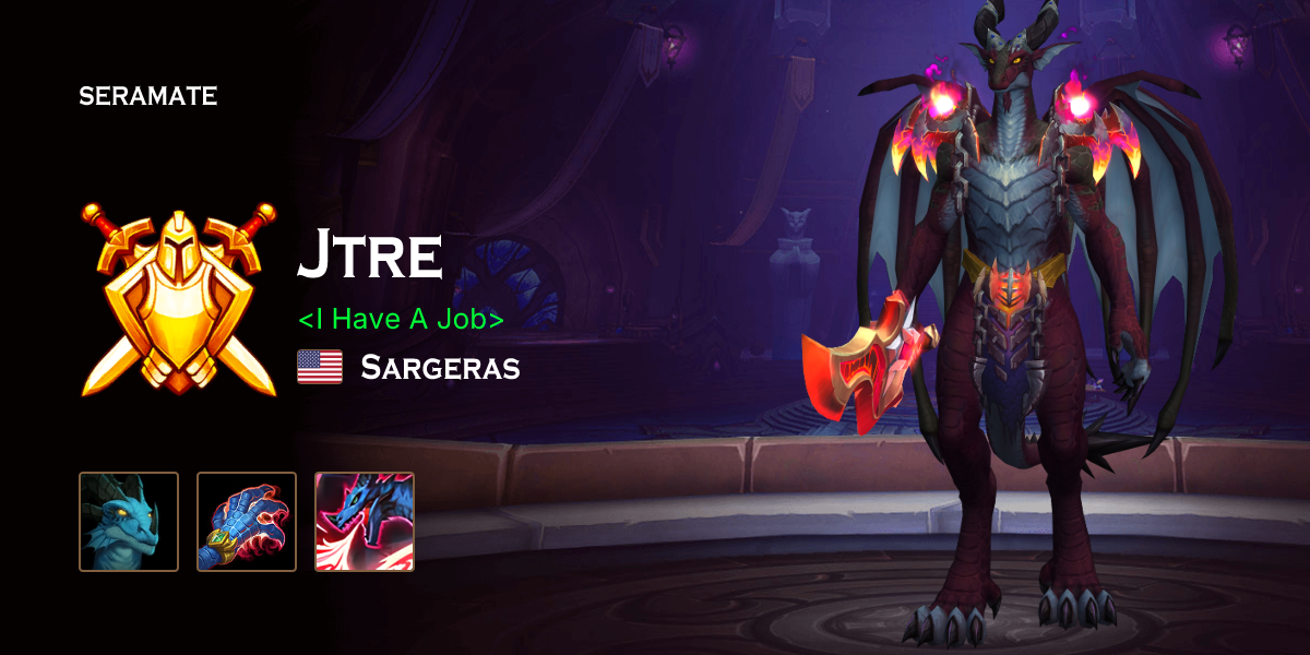 Jtre - Sargeras (US) WoW PvP Profile · Seramate