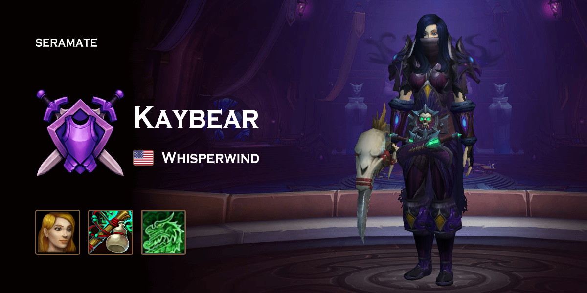 Kaybear @ Whisperwind (US) · Seramate · WoW PvP Leaderboards, Arena Activity, Character Profiles