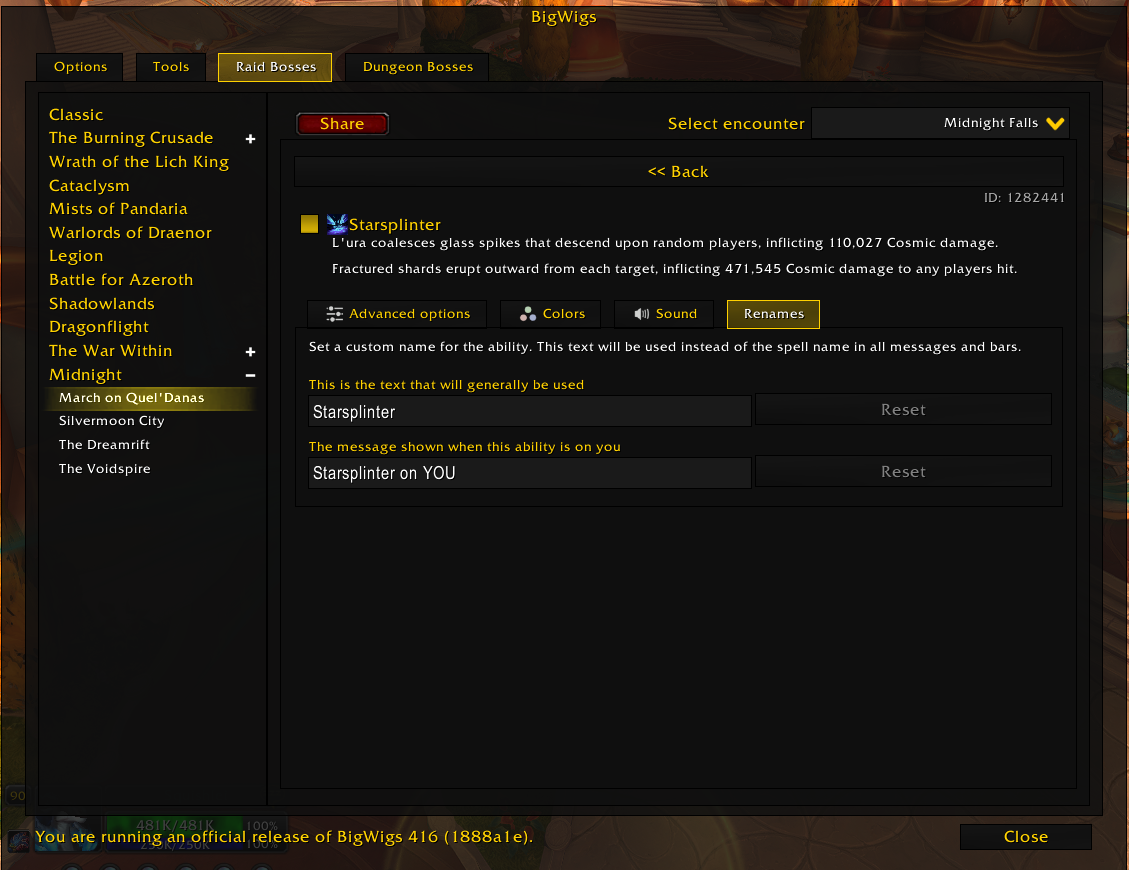 New BigWigs Feature Allows Players to Rename Boss Abilities on Timeline