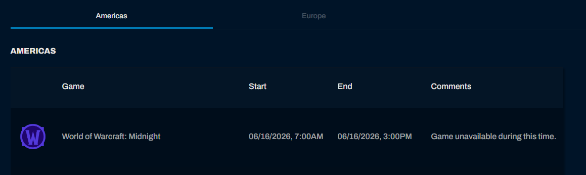 Eight Hour Maintenance for Patch 12.0.7 Launch on NA Servers