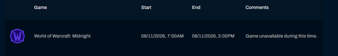 8 Hours of Maintenance for North American Servers for Patch 12.1