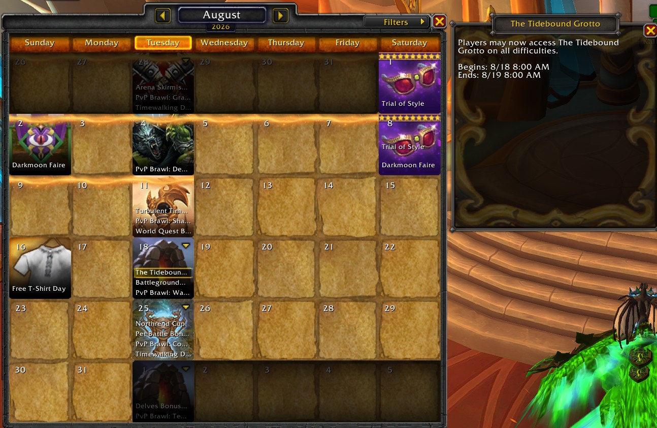 Tidebound Grotto Noted to Release on August 18th on the 12.1 PTR