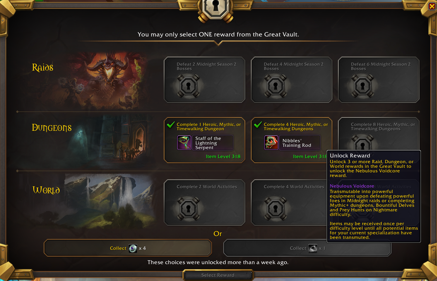 Claiming Bonus Rolls in Season 2 from Great Vault Requires Three Filled Slots in Same Week