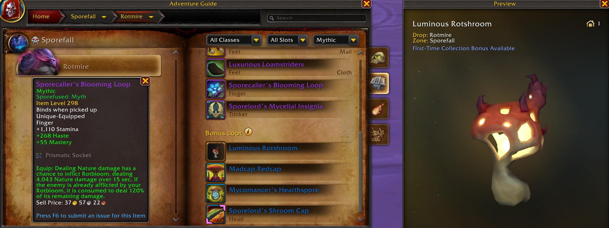 New Sporefall Raid Rewards in Patch 12.0.7 - New Sporefused Gear and Mount