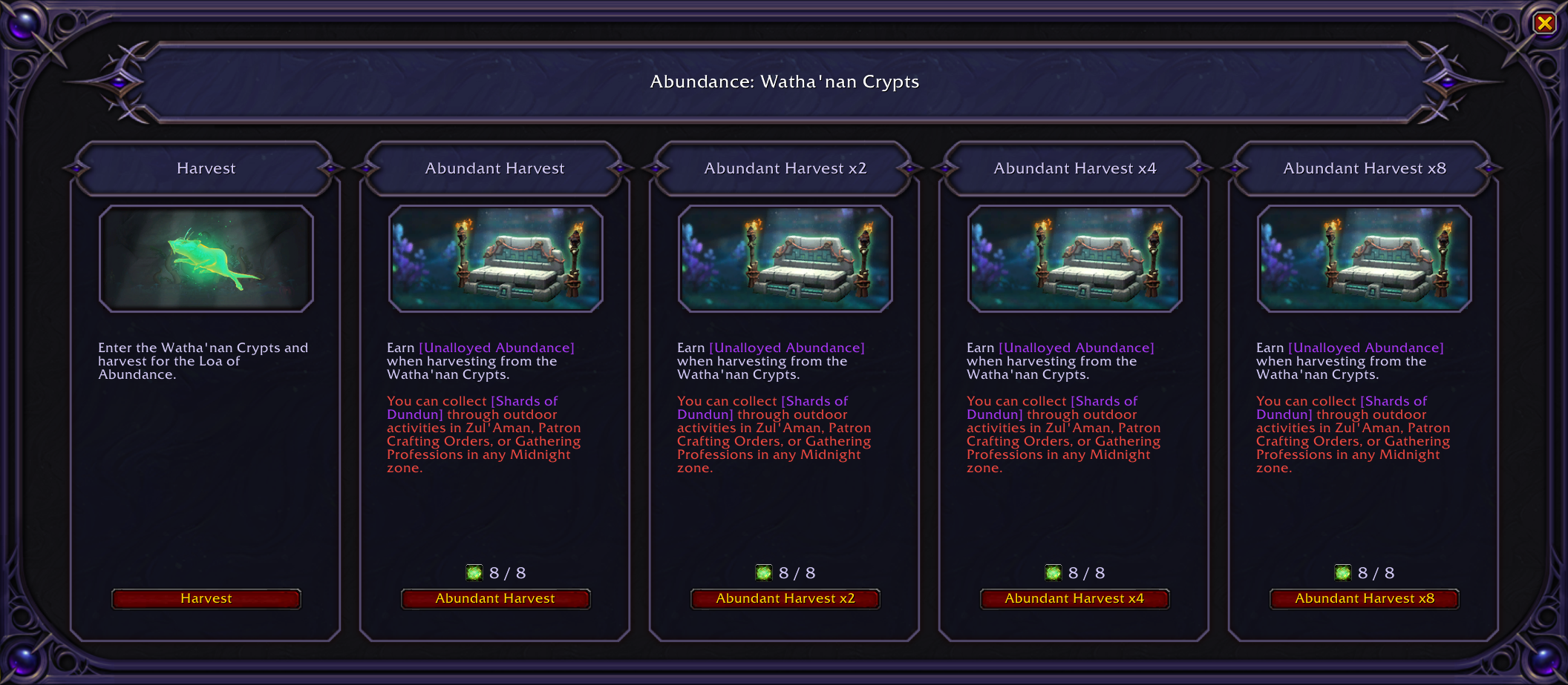 Earn Unalloyed Abundance Faster by Using Multiple Shards of Dundun Simultaneously in Patch 12.0.7