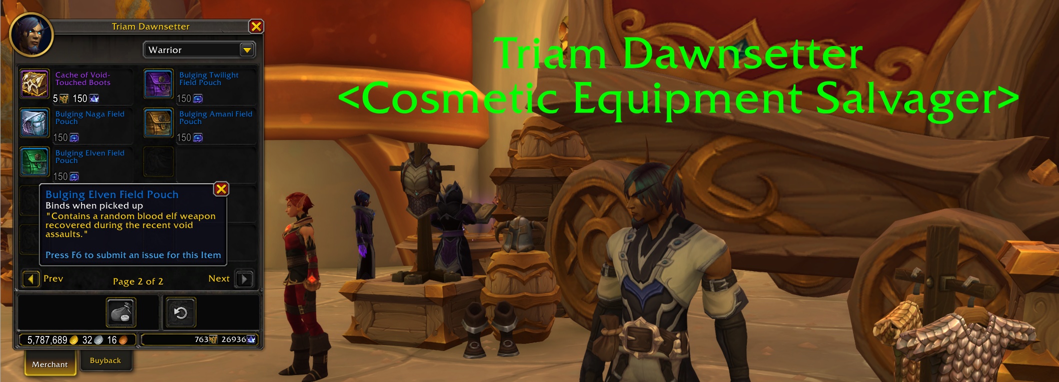 Buy Lost Armament Transmogs for Dark Particles in Patch 12.0.7