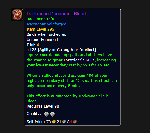 Darkmoon Trinket Discovered to Be Very Powerful by Adjusting Gear