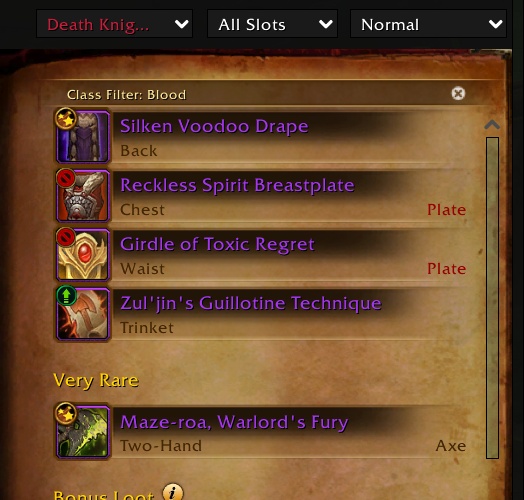 Bonus Roll Loot Table Changes in The Venomous Abyss Raid