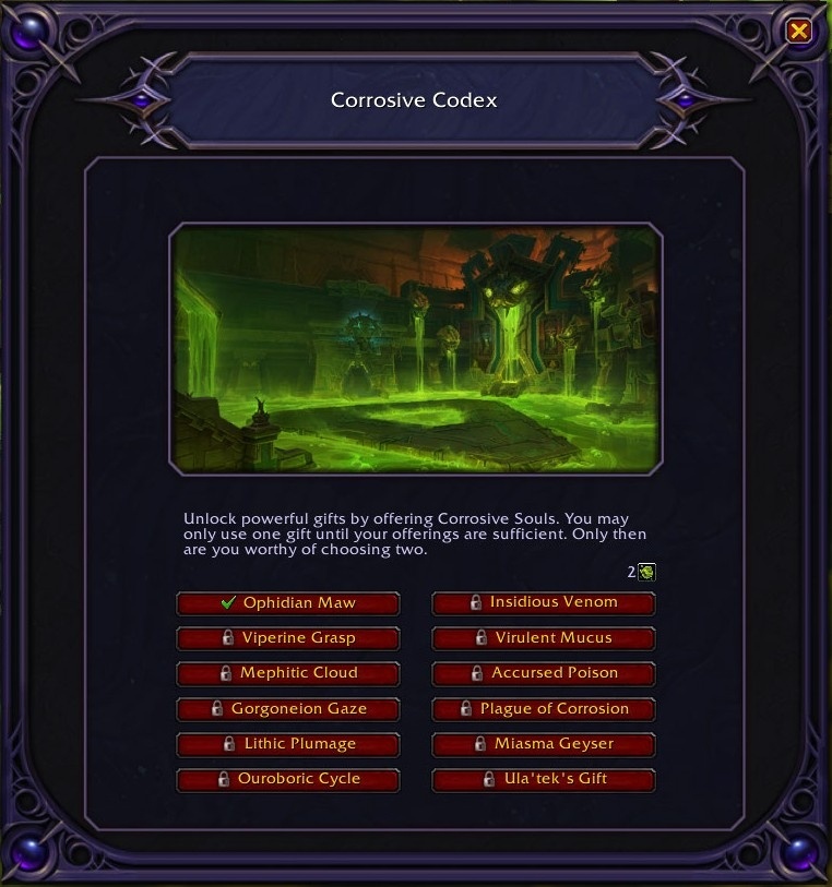 Corrosive Codex Power Nerfed - Ula'tek's Gift